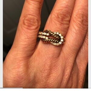 Swarovski R & J Romeo & Juliet Crystal Love Knot Ring, size 9